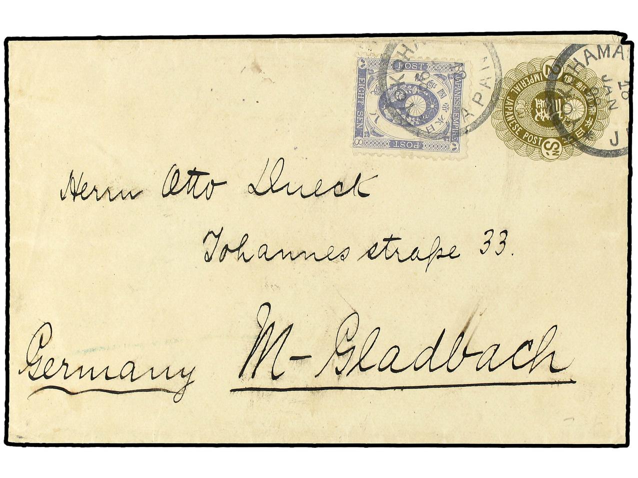 Lot 1344 - Japan - Soler Y Llach B.P.O. Abroad, Philippines Postal Rates and 1880-1899 period and Philippines, Cuba and Puerto Rico Postal Stationery Lot 1344 - Japan - Soler Y Llach B.P.O. Abroad, Philippines Postal Rates and 1880-1899 period and Philippines, Cuba and Puerto Rico Postal Stationery