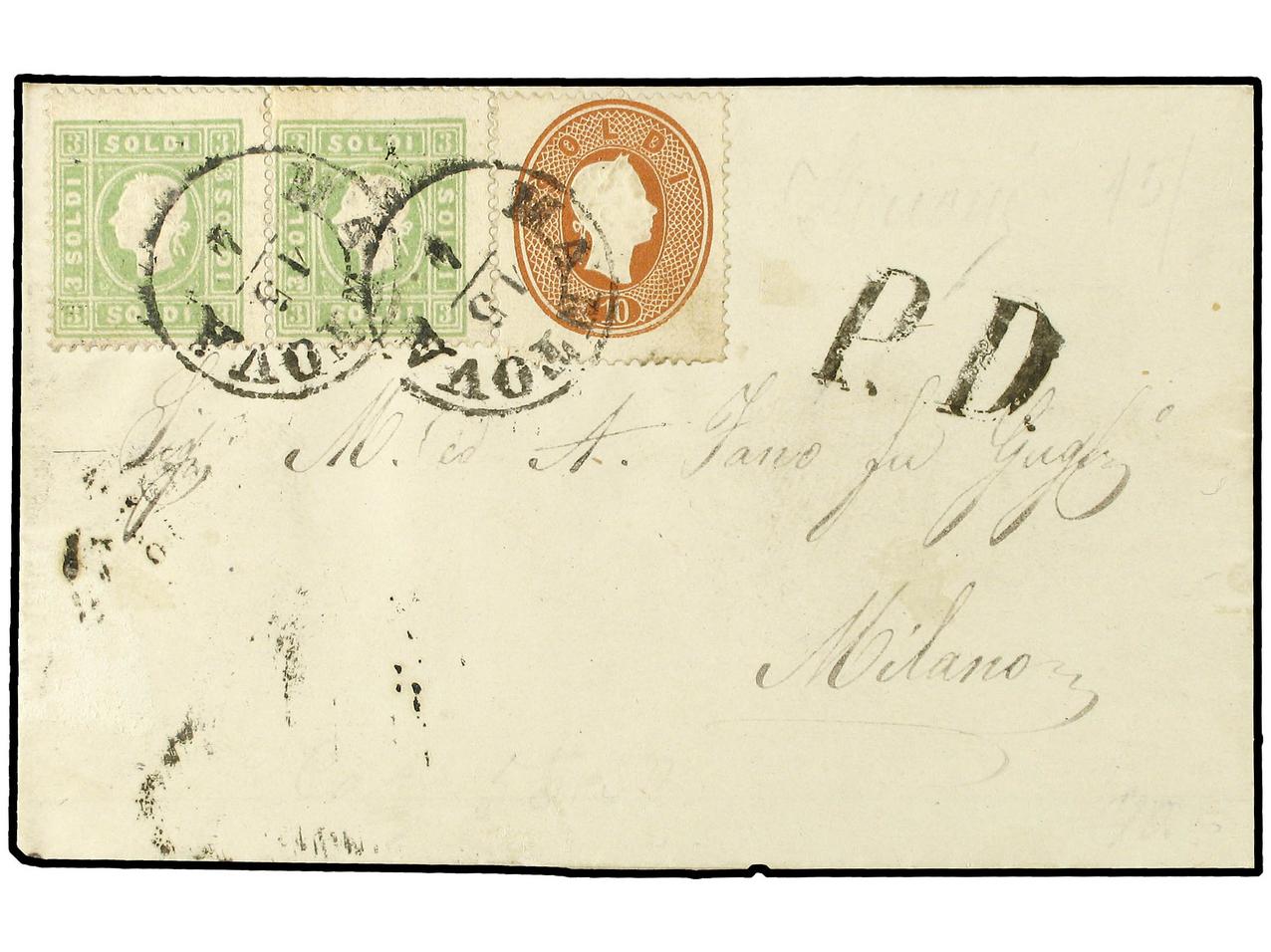 Lot 1163 - italian states lombardy-venetia -  Soler Y Llach Stamps and Postal History of Spain, featuring China, Colombia – Prephilatelic Spanish period –, British Colonies, Japan, Portugal and Switzerland