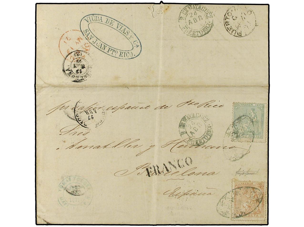 Lot 1813 - portuguese colonies - Soler Y Llach B.P.O. Abroad, Philippines Postal Rates and 1880-1899 period and Philippines, Cuba and Puerto Rico Postal Stationery Lot 1813 - portuguese colonies - Soler Y Llach B.P.O. Abroad, Philippines Postal Rates and 1880-1899 period and Philippines, Cuba and Puerto Rico Postal Stationery