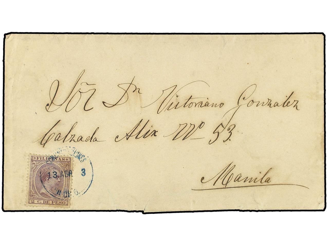 Lot 1633 - Philippines  -  Soler Y Llach B.P.O. Abroad, Philippines Postal Rates and 1880-1899 period and Philippines, Cuba and Puerto Rico Postal Stationery