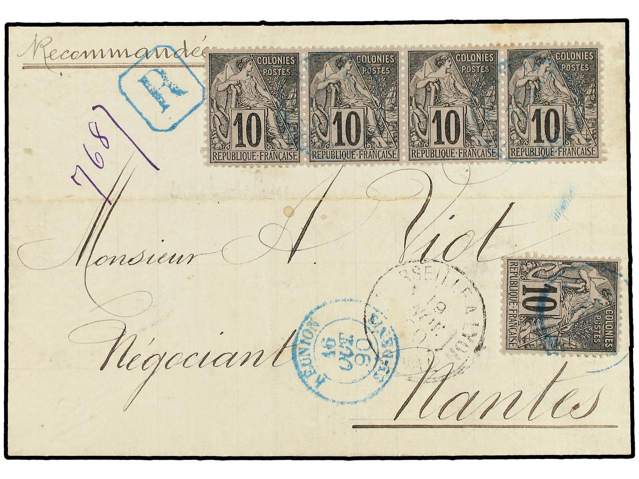 Lot 446 - french colonies Reunión -  Soler Y Llach Stamps and Covers of the World - Day 1