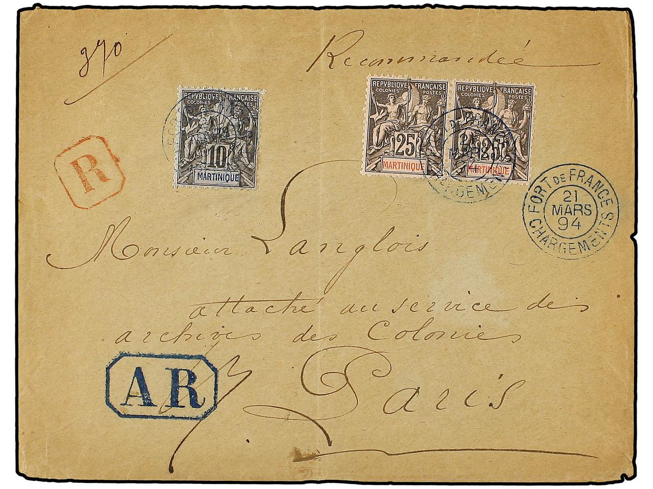 Lot 410 - french colonies martinique -  Soler Y Llach Stamps and Covers of the World