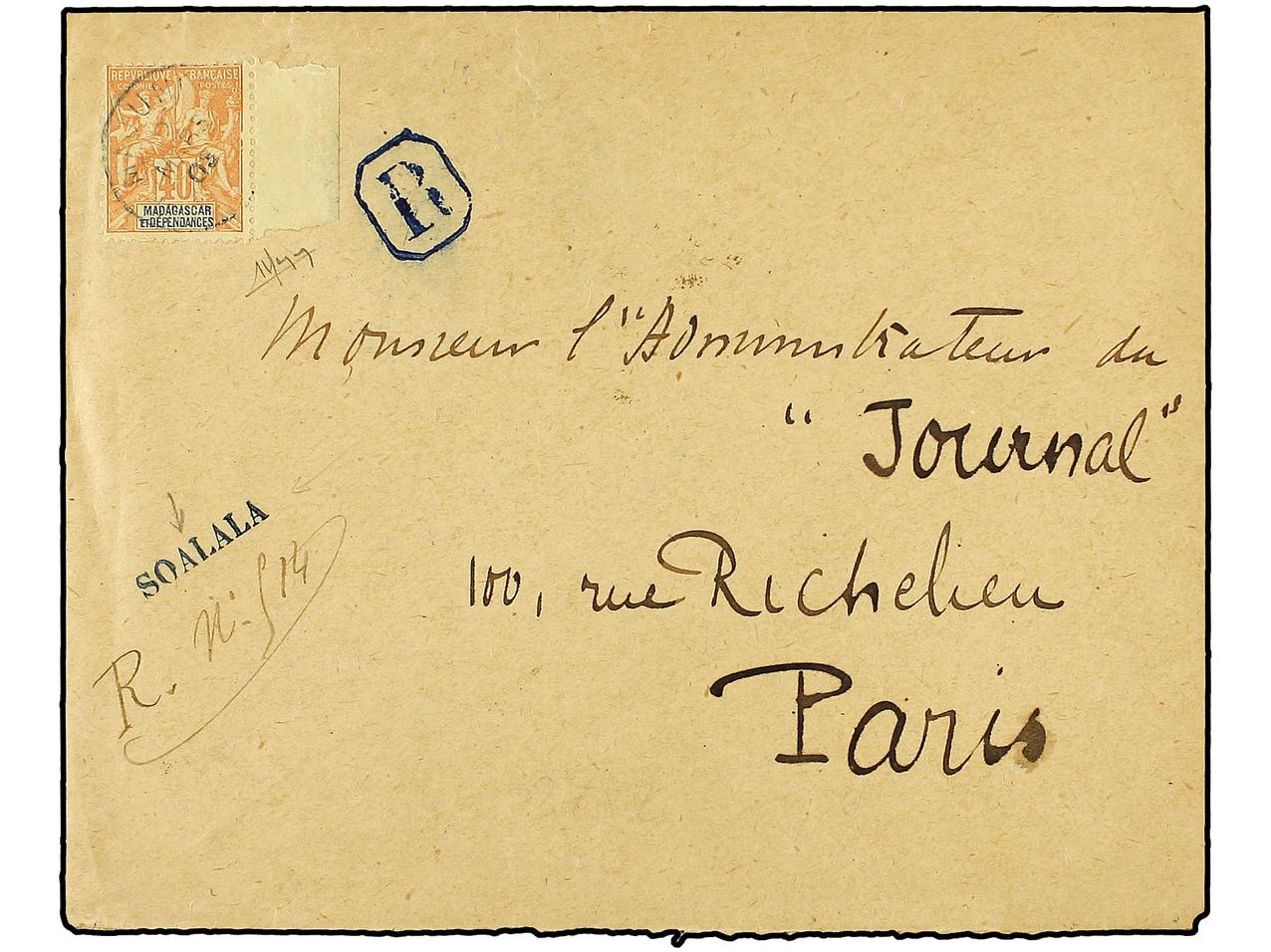 Lot 396 - french colonies madagascar - Soler Y Llach Stamps and Covers of the World Lot 396 - french colonies madagascar - Soler Y Llach Stamps and Covers of the World