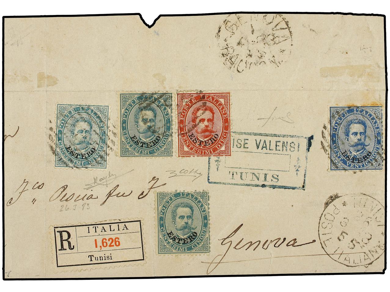 Lot 839 - italian colonies Tunisia -  Soler Y Llach Stamps and Covers of the World