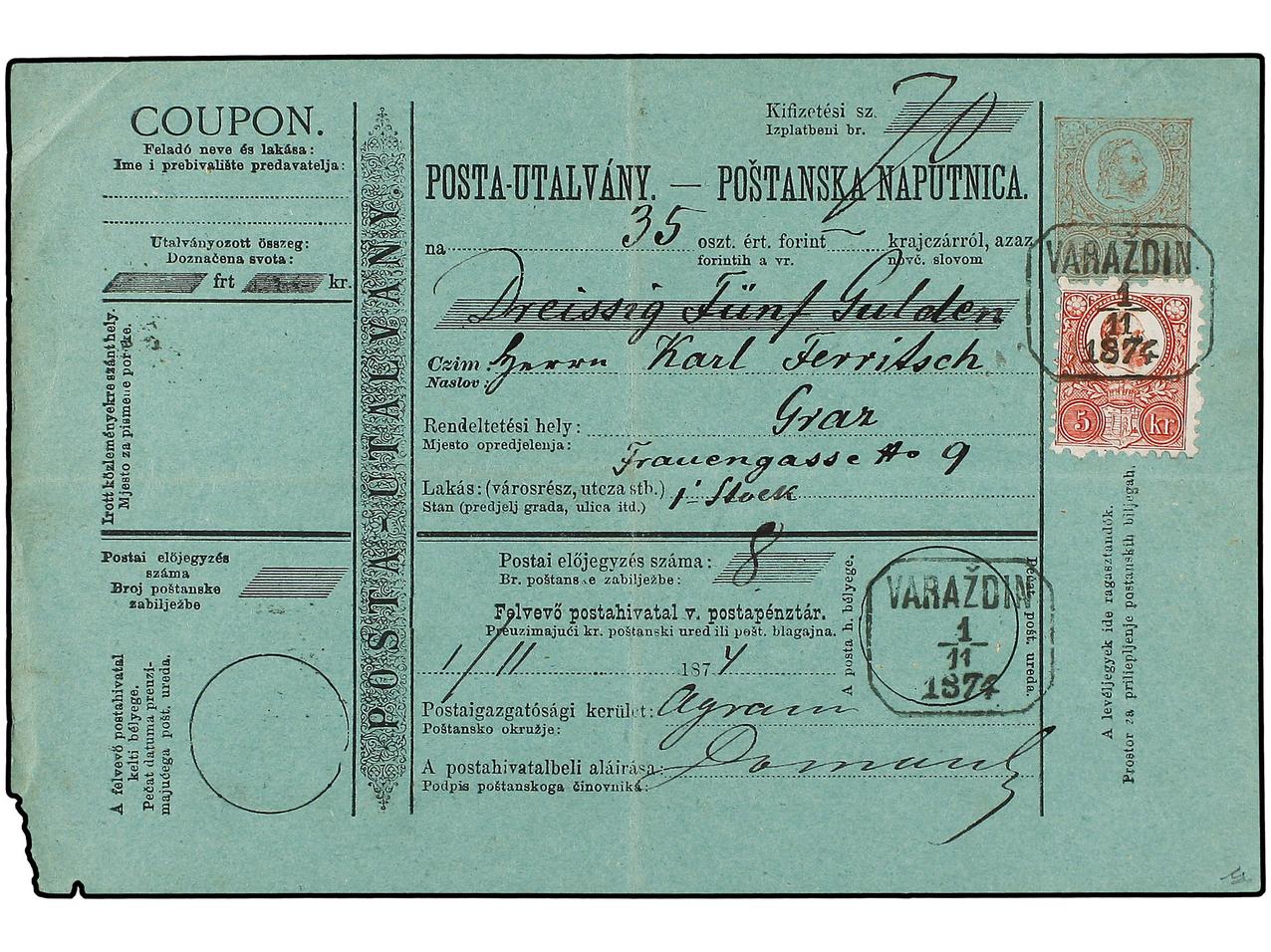 Lot 1151 - Hungary  -  Soler Y Llach Stamps and Postal History of Spain, featuring China, Colombia – Prephilatelic Spanish period –, British Colonies, Japan, Portugal and Switzerland