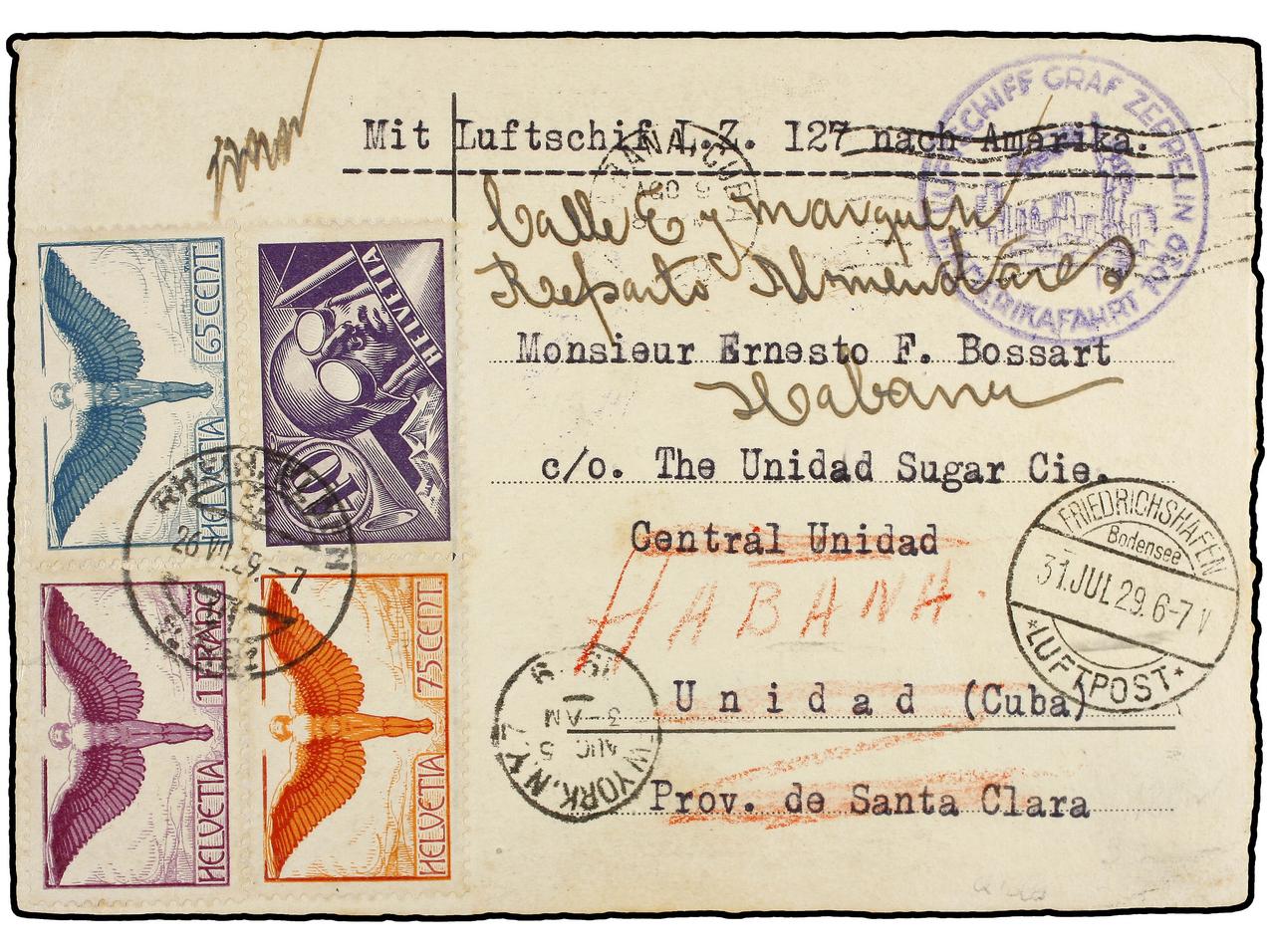 Lot 203 - Cuba Graf Zeppelin Flights to Cuba - Mangan Collection -  Soler Y Llach Stamps and Covers of the World