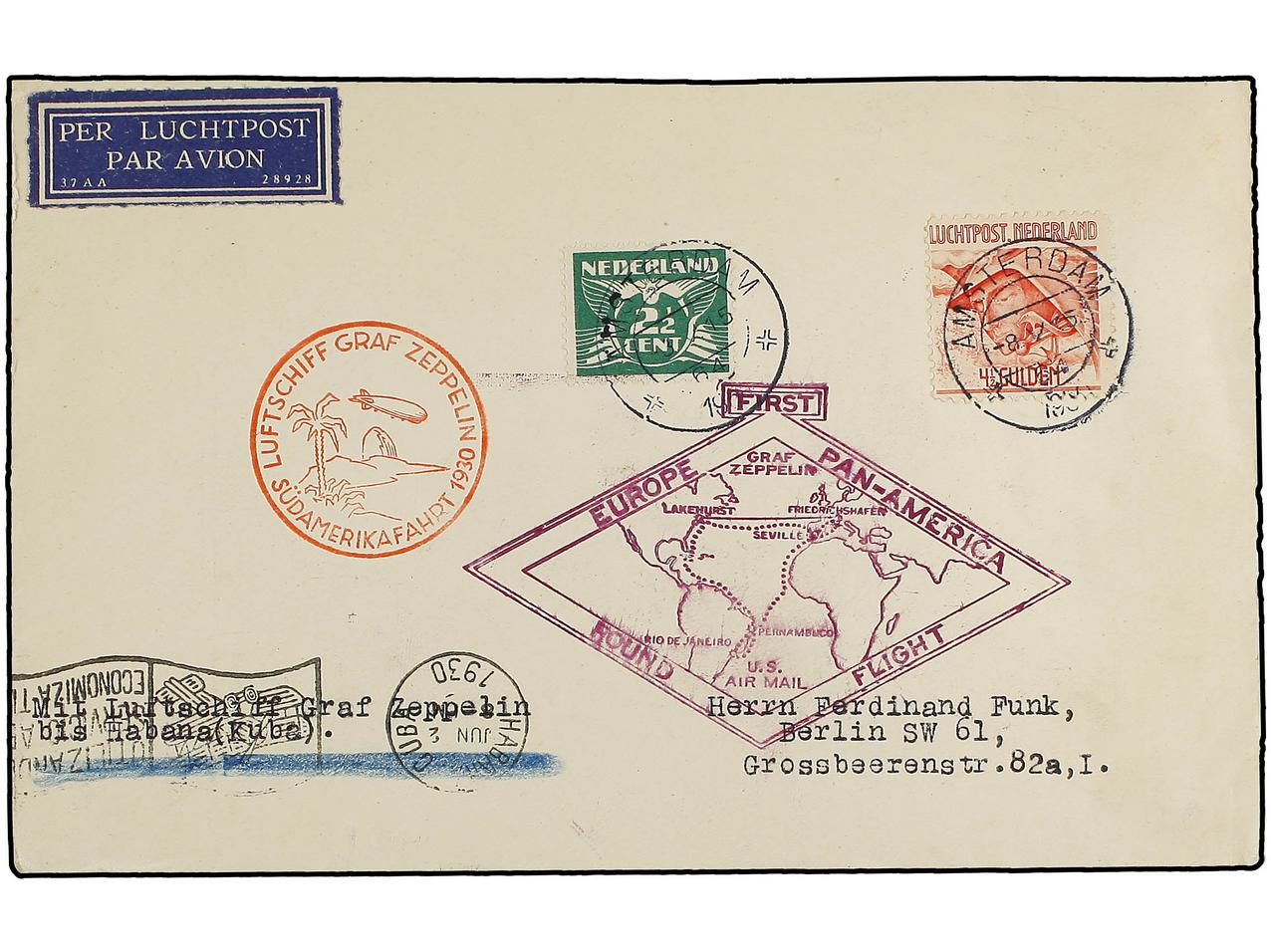 Lot 206 - Cuba Graf Zeppelin Flights to Cuba - Mangan Collection -  Soler Y Llach Stamps and Covers of the World - Day 1