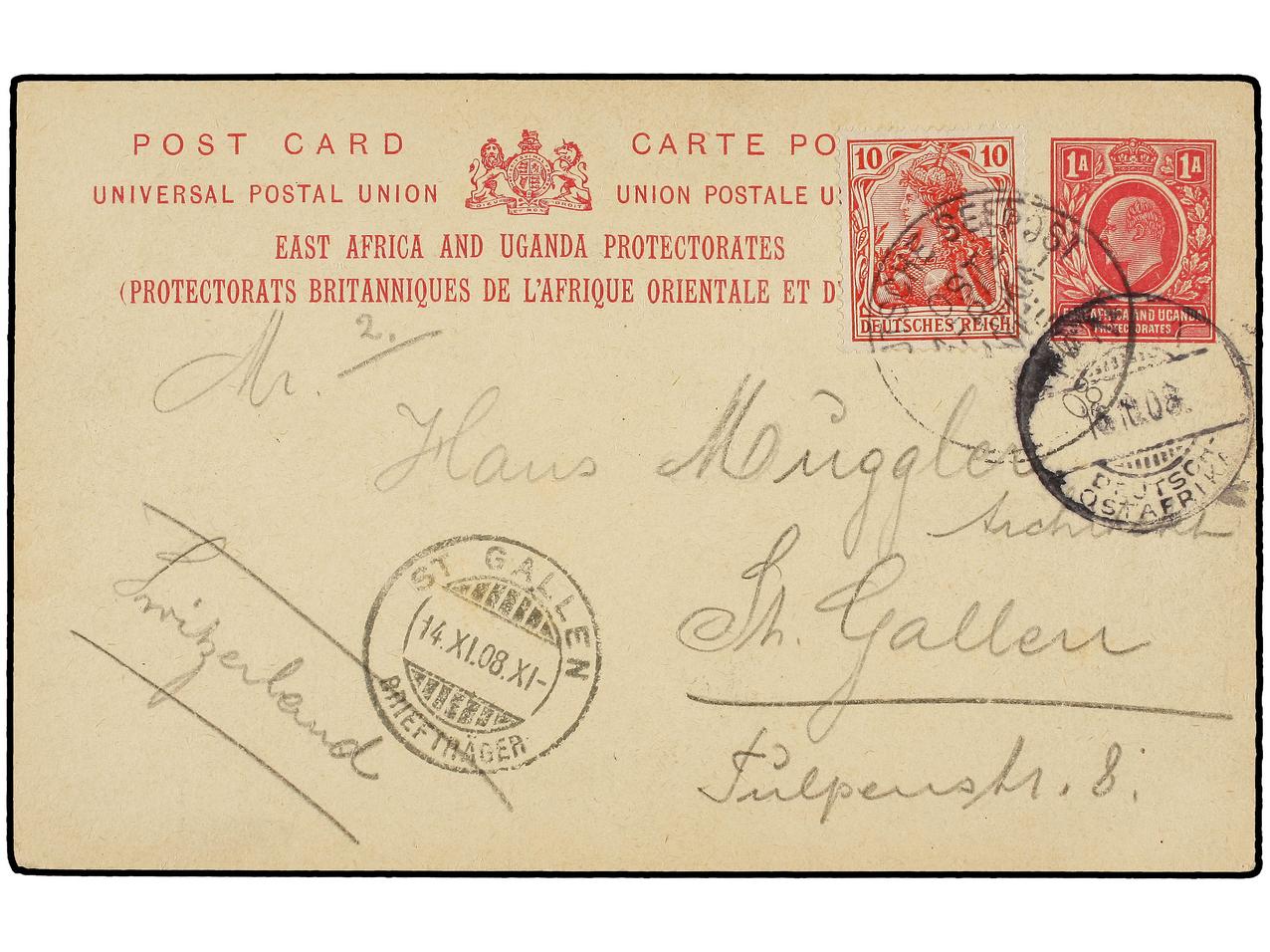 Lot 913 - German Colonies east africa - Soler Y Llach Stamps and Postal History of Spain, featuring China, Colombia – Prephilatelic Spanish period –, British Colonies, Japan, Portugal and Switzerland Lot 913 - German Colonies east africa - Soler Y Llach Stamps and Postal History of Spain, featuring China, Colombia – Prephilatelic Spanish period –, British Colonies, Japan, Portugal and Switzerland