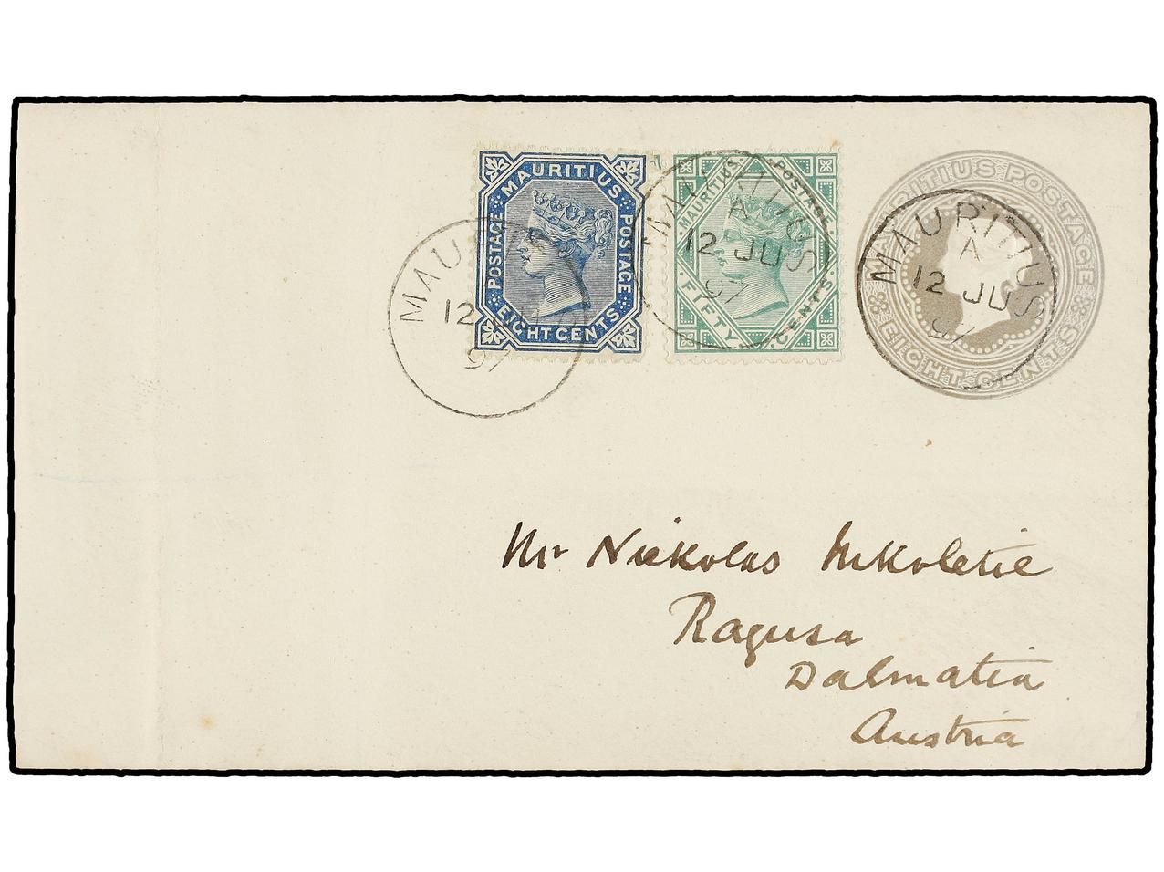 Lot 1055 - british colonies Mauritius - Soler Y Llach Stamps and Postal History of Spain, featuring China, Colombia – Prephilatelic Spanish period –, British Colonies, Japan, Portugal and Switzerland Lot 1055 - british colonies Mauritius - Soler Y Llach Stamps and Postal History of Spain, featuring China, Colombia – Prephilatelic Spanish period –, British Colonies, Japan, Portugal and Switzerland