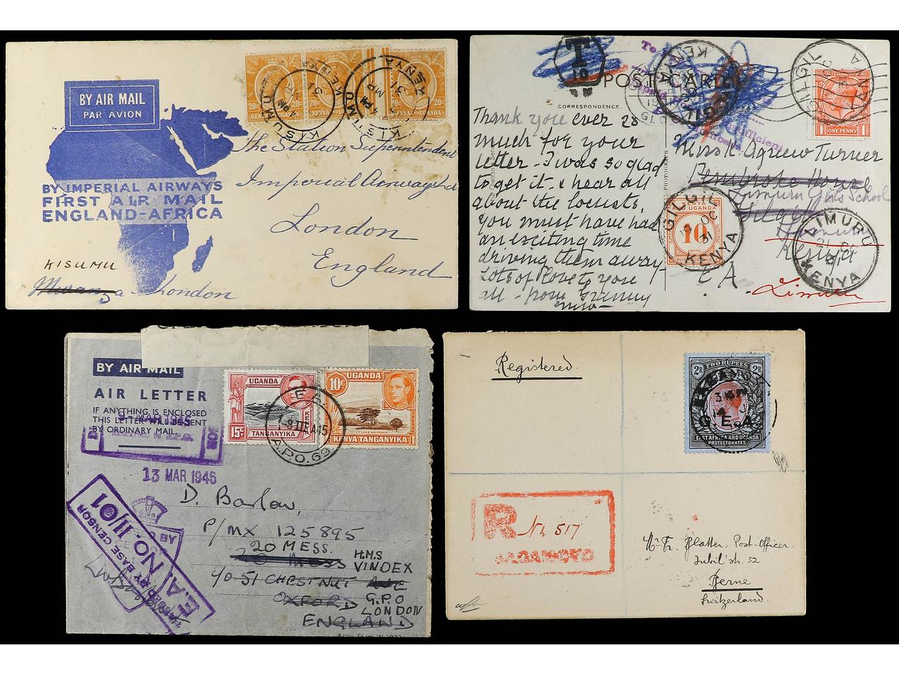 Lot 617 - british colonies Kenya, Uganda and Tanganyika -  Soler Y Llach Stamps and Covers of the World