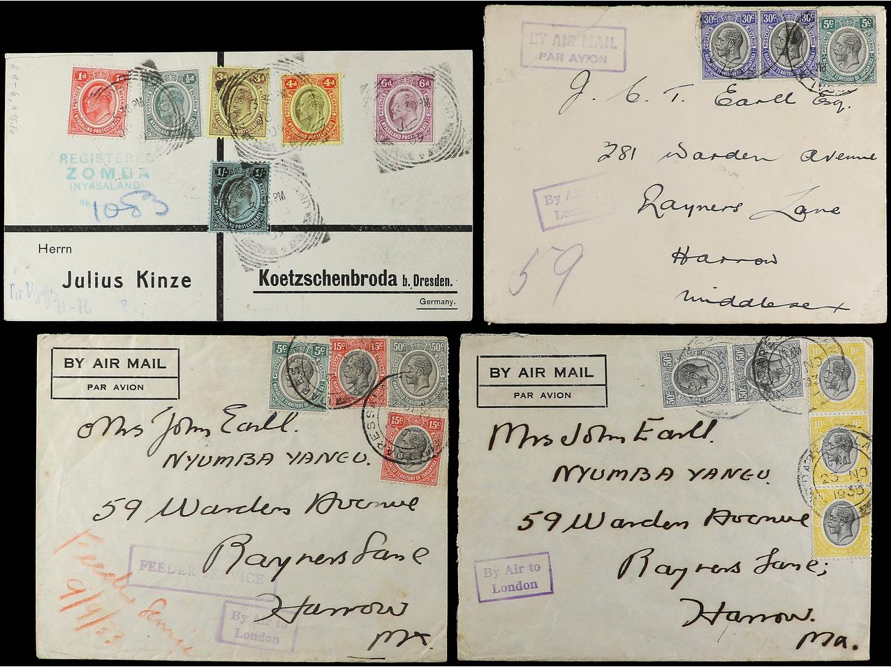 Lot 1080 - british colonies nyasaland - Soler Y Llach Stamps and Postal History of Spain, featuring China, Colombia – Prephilatelic Spanish period –, British Colonies, Japan, Portugal and Switzerland Lot 1080 - british colonies nyasaland - Soler Y Llach Stamps and Postal History of Spain, featuring China, Colombia – Prephilatelic Spanish period –, British Colonies, Japan, Portugal and Switzerland