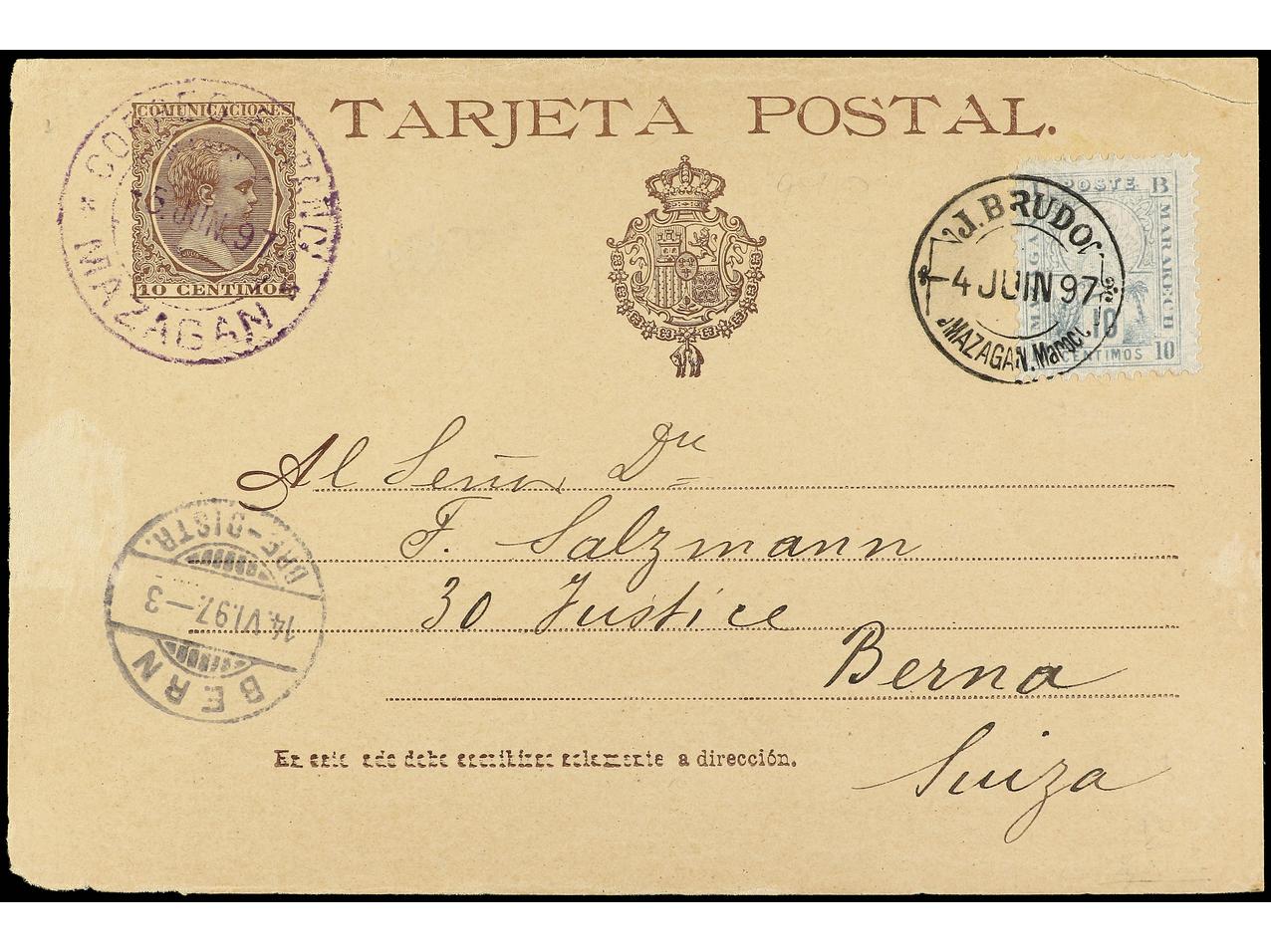 Lot 1474 - Morocco  -  Soler Y Llach B.P.O. Abroad, Philippines Postal Rates and 1880-1899 period and Philippines, Cuba and Puerto Rico Postal Stationery
