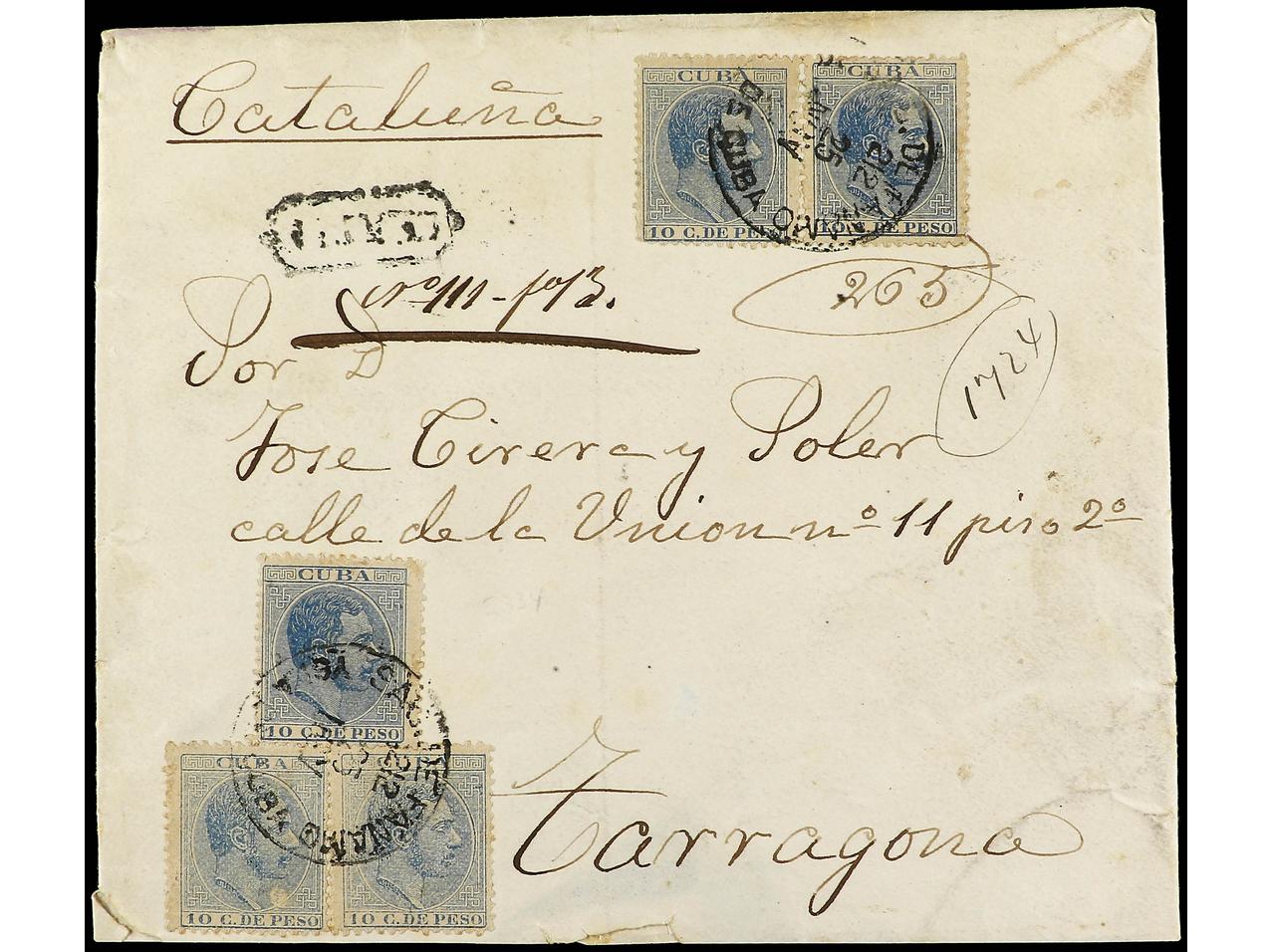 Lot 429 - Cuba Cuba - Soler Y Llach Stamps and Postal History of Spain, featuring China, Colombia – Prephilatelic Spanish period –, British Colonies, Japan, Portugal and Switzerland Lot 429 - Cuba Cuba - Soler Y Llach Stamps and Postal History of Spain, featuring China, Colombia – Prephilatelic Spanish period –, British Colonies, Japan, Portugal and Switzerland