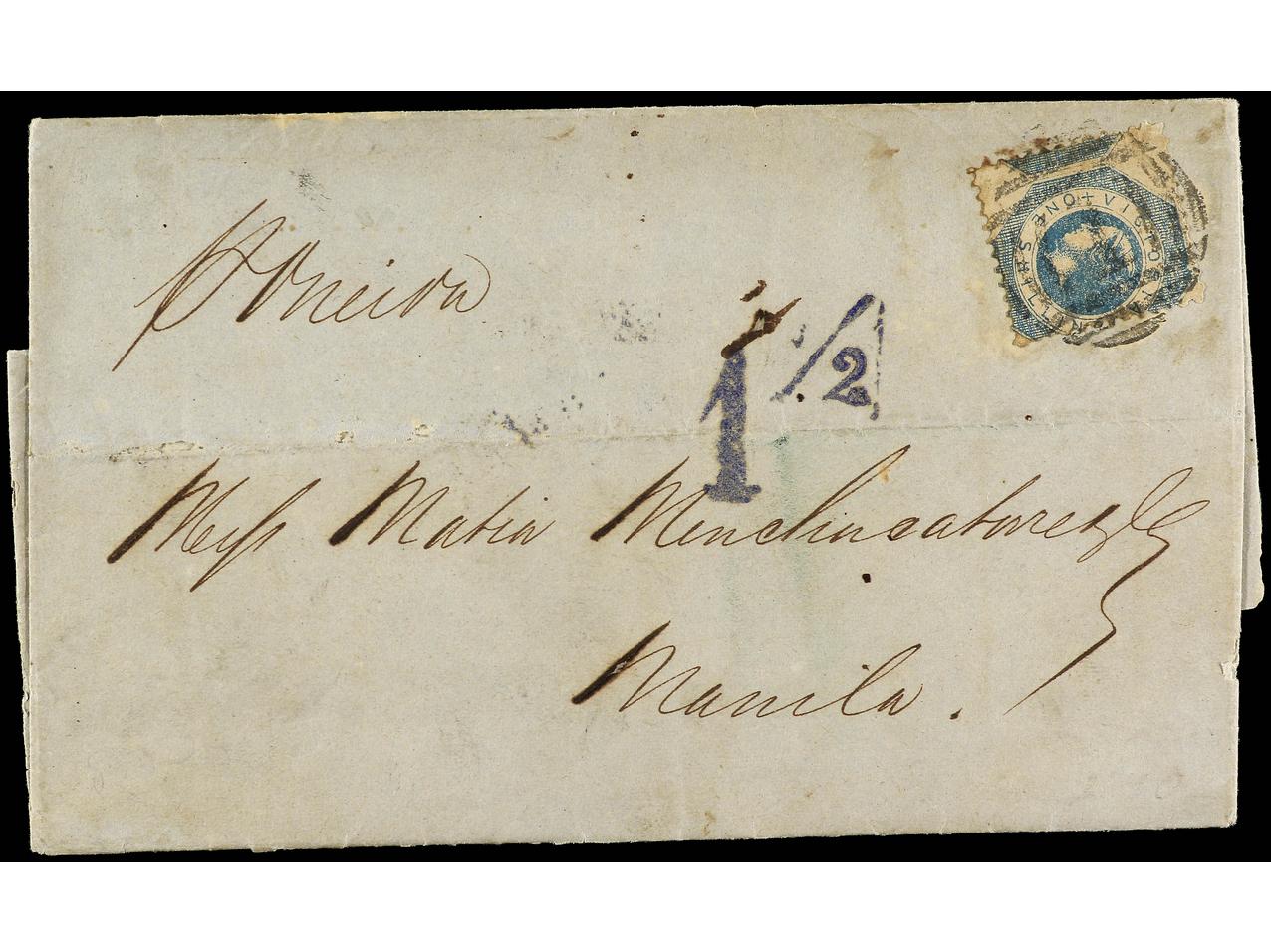 Lot 2088 - Forwarding Agents and Postal Rates  -  Soler Y Llach B.P.O. Abroad, Philippines Postal Rates and 1880-1899 period and Philippines, Cuba and Puerto Rico Postal Stationery