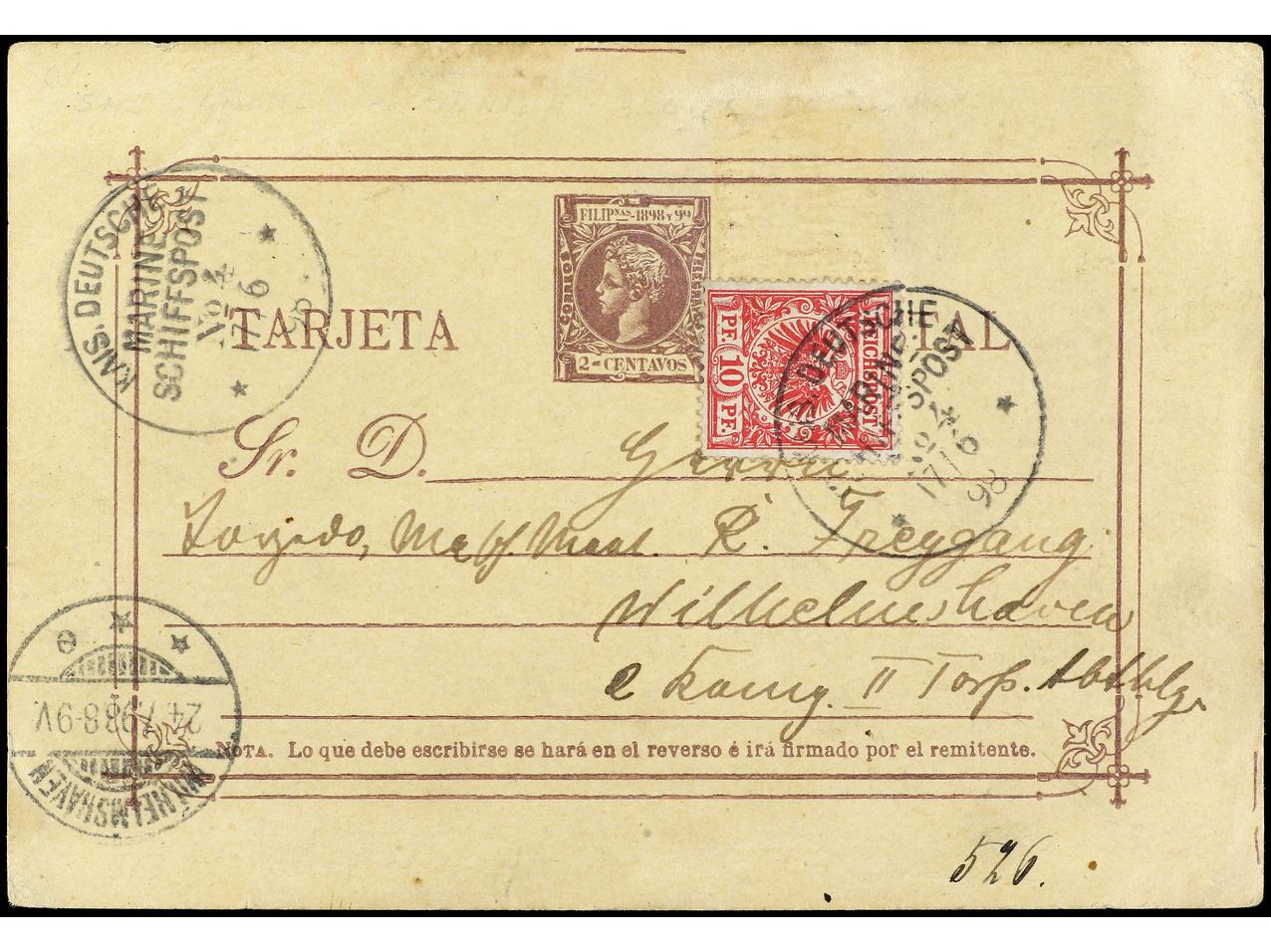 Lot 2302 - Philippines. Postal Stationery - Soler Y Llach B.P.O. Abroad, Philippines Postal Rates and 1880-1899 period and Philippines, Cuba and Puerto Rico Postal Stationery Lot 2302 - Philippines. Postal Stationery - Soler Y Llach B.P.O. Abroad, Philippines Postal Rates and 1880-1899 period and Philippines, Cuba and Puerto Rico Postal Stationery