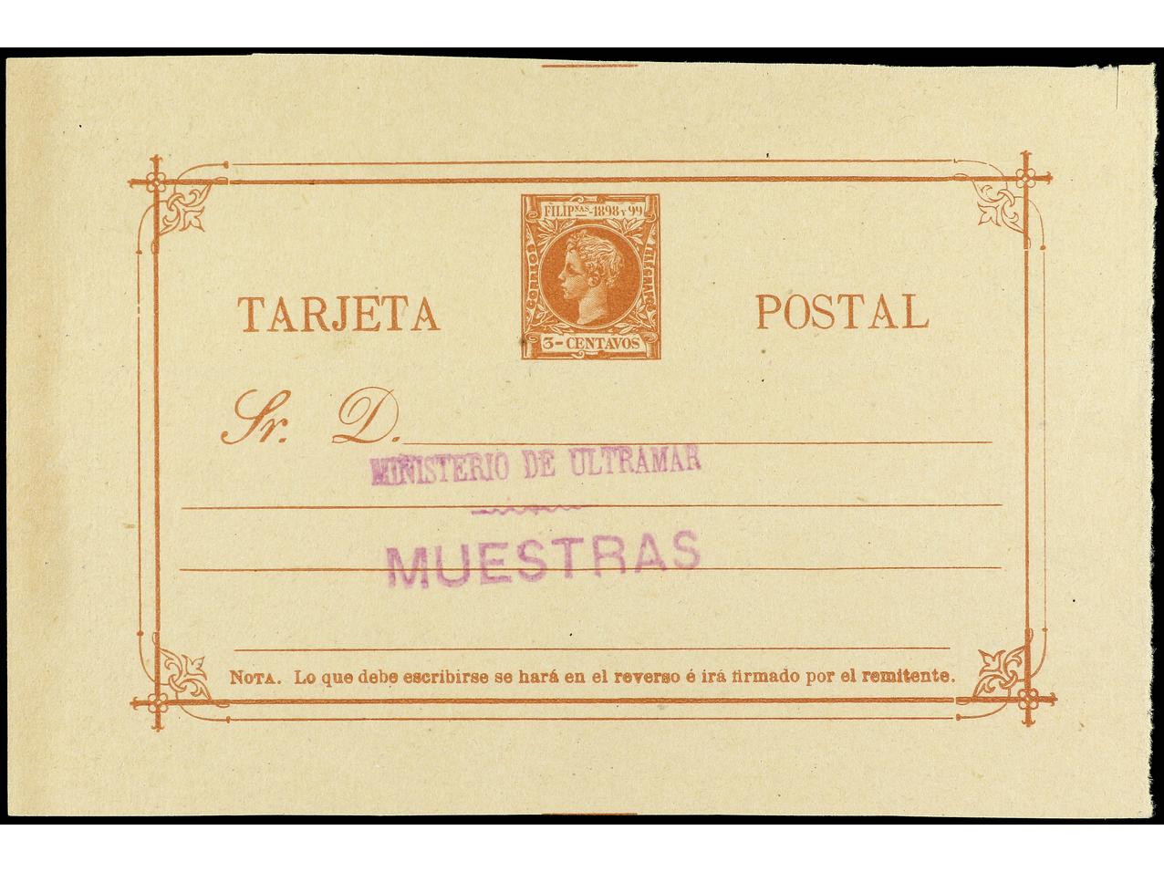 Lot 2303 - Philippines. Postal Stationery  -  Soler Y Llach B.P.O. Abroad, Philippines Postal Rates and 1880-1899 period and Philippines, Cuba and Puerto Rico Postal Stationery