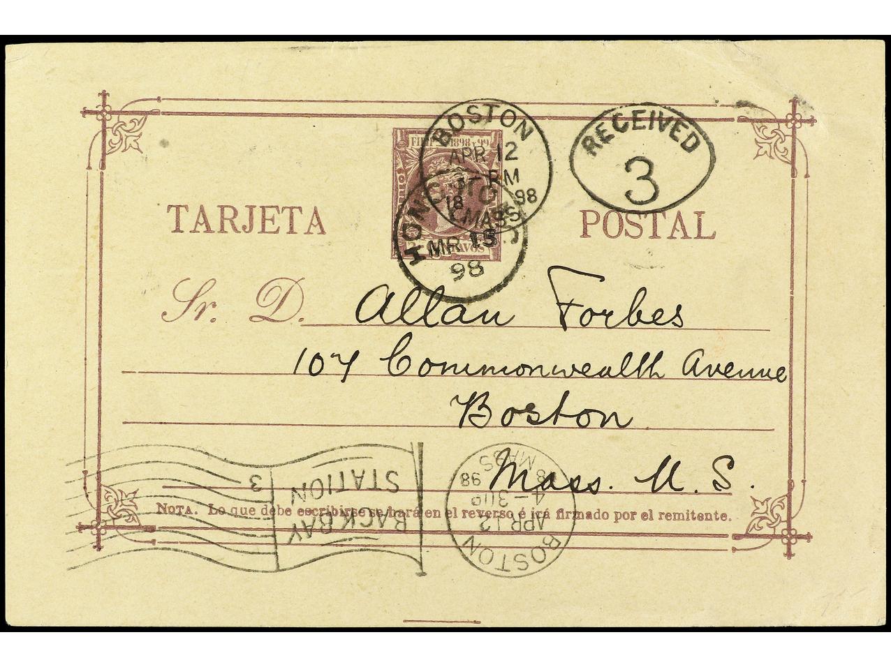 Lot 2300 - Philippines. Postal Stationery - Soler Y Llach B.P.O. Abroad, Philippines Postal Rates and 1880-1899 period and Philippines, Cuba and Puerto Rico Postal Stationery Lot 2300 - Philippines. Postal Stationery - Soler Y Llach B.P.O. Abroad, Philippines Postal Rates and 1880-1899 period and Philippines, Cuba and Puerto Rico Postal Stationery