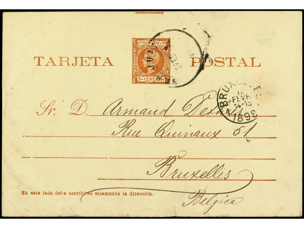 Lot 2369 - Puerto Rico. Postal Stationery  -  Soler Y Llach B.P.O. Abroad, Philippines Postal Rates and 1880-1899 period and Philippines, Cuba and Puerto Rico Postal Stationery