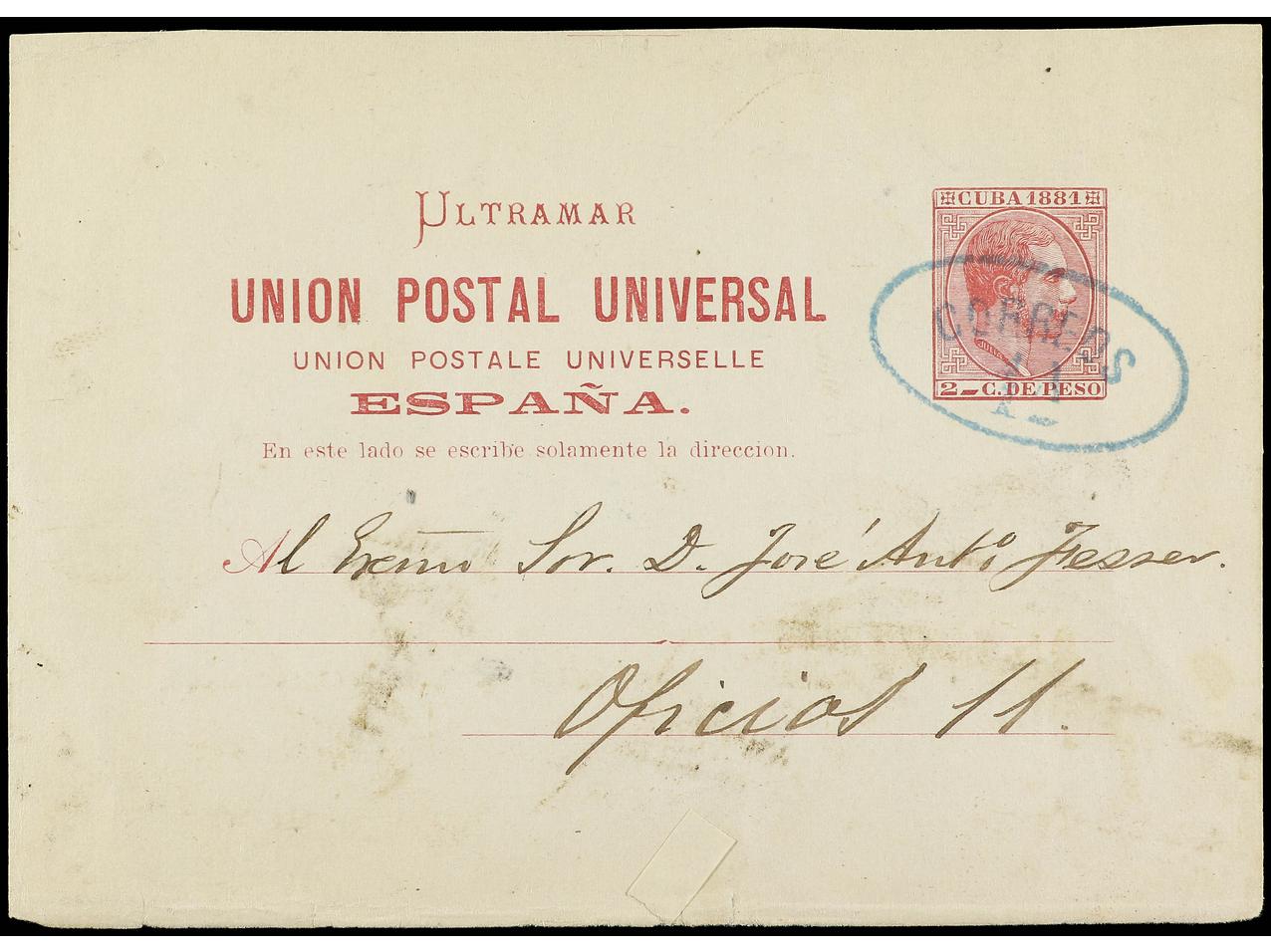 Lot 2311 - Cuba. Postal Stationery  -  Soler Y Llach B.P.O. Abroad, Philippines Postal Rates and 1880-1899 period and Philippines, Cuba and Puerto Rico Postal Stationery