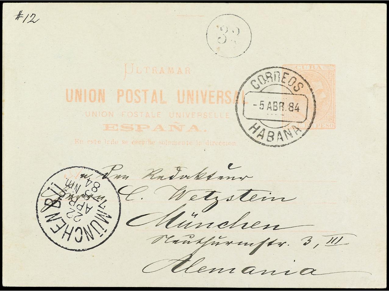 Lot 2315 - Cuba. Postal Stationery  -  Soler Y Llach B.P.O. Abroad, Philippines Postal Rates and 1880-1899 period and Philippines, Cuba and Puerto Rico Postal Stationery