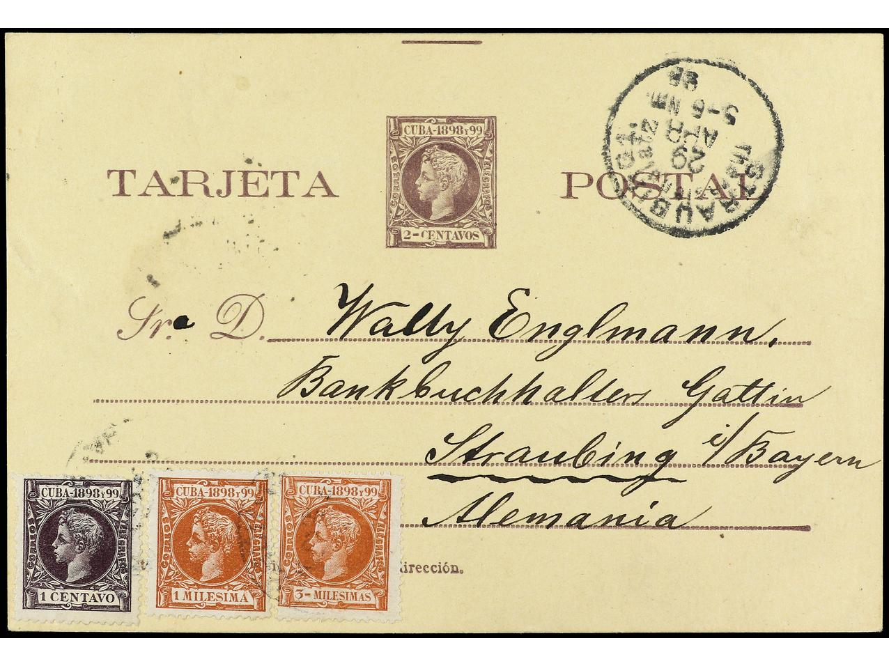 Lot 2341 - Cuba. Postal Stationery - Soler Y Llach B.P.O. Abroad, Philippines Postal Rates and 1880-1899 period and Philippines, Cuba and Puerto Rico Postal Stationery Lot 2341 - Cuba. Postal Stationery - Soler Y Llach B.P.O. Abroad, Philippines Postal Rates and 1880-1899 period and Philippines, Cuba and Puerto Rico Postal Stationery