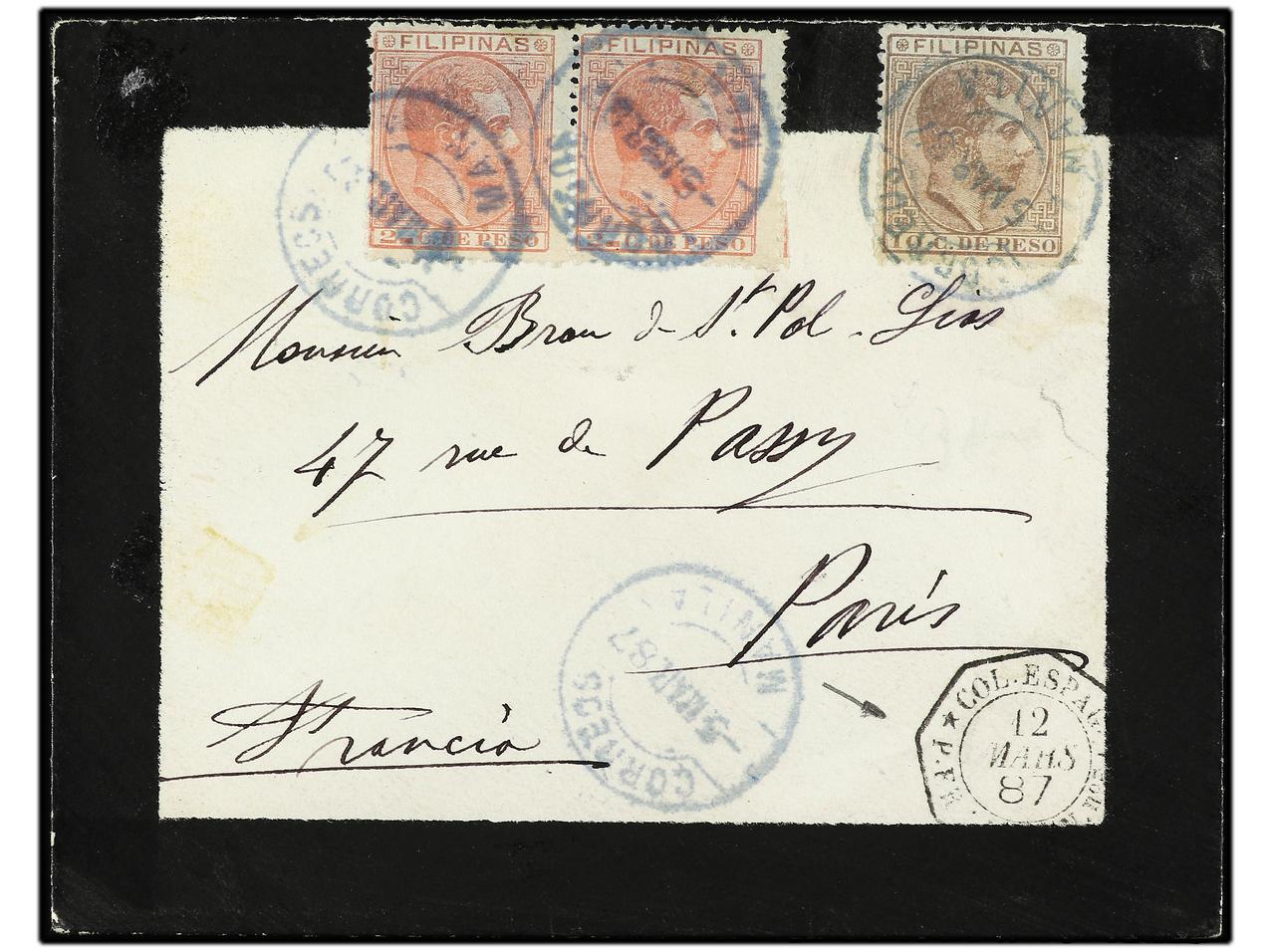 Lot 2131 - Philippines 1880-1899. Alfonso XII - Alfonso XIII - Soler Y Llach B.P.O. Abroad, Philippines Postal Rates and 1880-1899 period and Philippines, Cuba and Puerto Rico Postal Stationery Lot 2131 - Philippines 1880-1899. Alfonso XII - Alfonso XIII - Soler Y Llach B.P.O. Abroad, Philippines Postal Rates and 1880-1899 period and Philippines, Cuba and Puerto Rico Postal Stationery