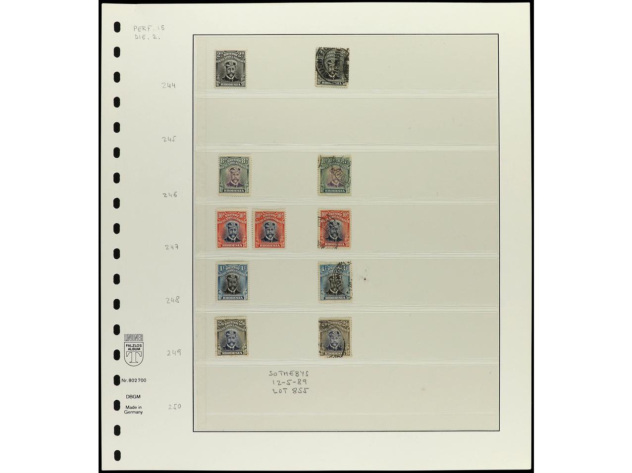 Lot 1716 - Commonwealth and British Empire Stamps in Africa rhodesia -  Soler Y Llach British Empire Stamps in Africa Collection - Day 2
