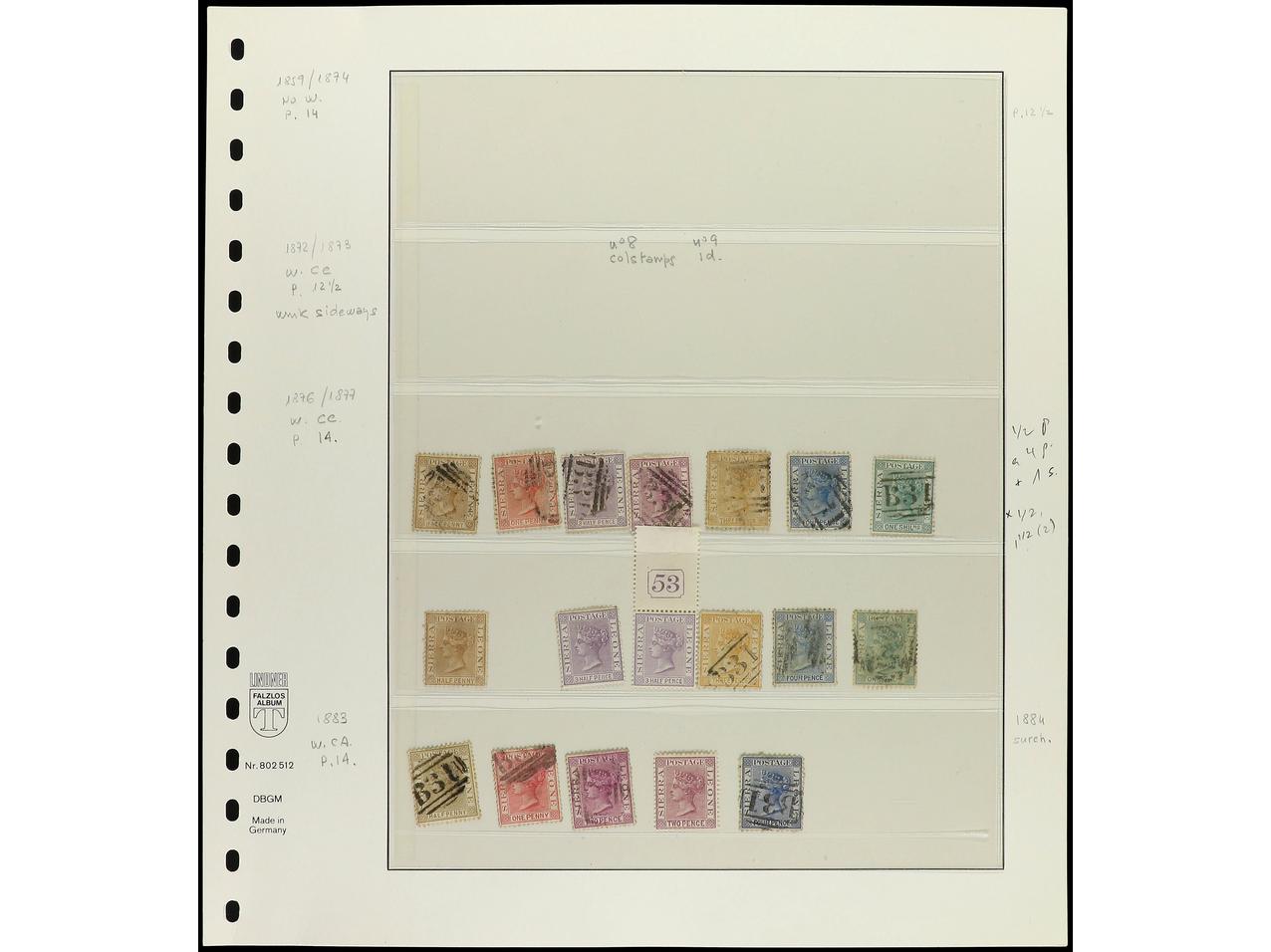 Lot 1735 - Commonwealth and British Empire Stamps in Africa sierra leone - Soler Y Llach British Empire Stamps in Africa Collection - Day 2 Lot 1735 - Commonwealth and British Empire Stamps in Africa sierra leone - Soler Y Llach British Empire Stamps in Africa Collection - Day 2
