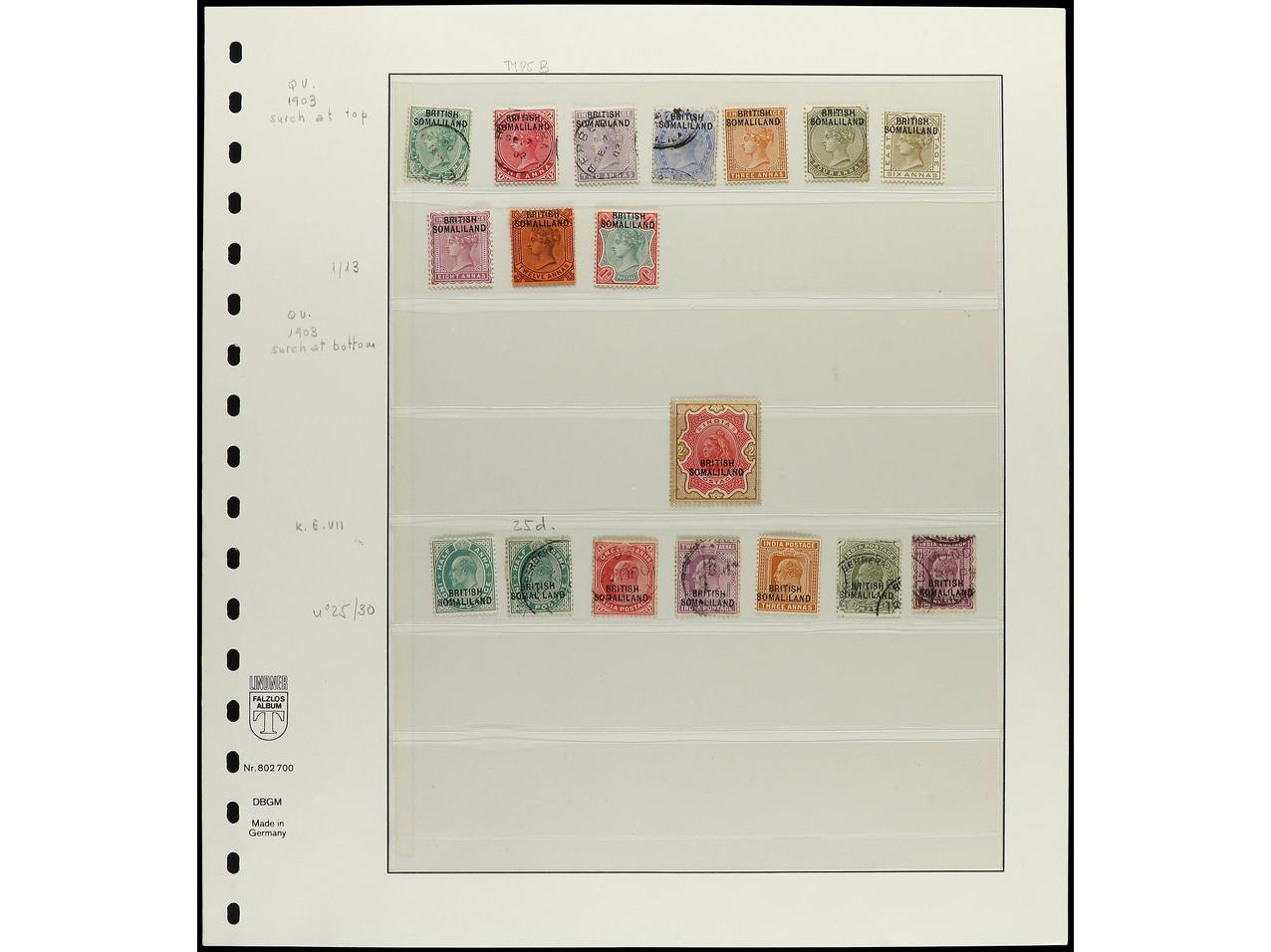 Lot 1737 - Commonwealth and British Empire Stamps in Africa Somaliland and Swaziland - Soler Y Llach British Empire Stamps in Africa Collection - Day 2 Lot 1737 - Commonwealth and British Empire Stamps in Africa Somaliland and Swaziland - Soler Y Llach British Empire Stamps in Africa Collection - Day 2