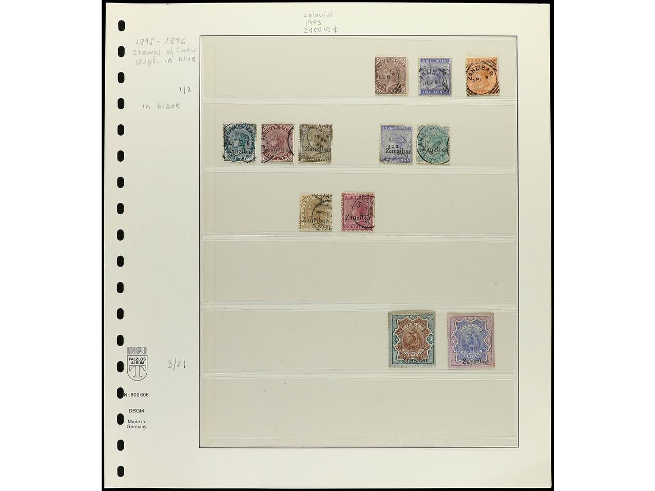 Lot 1767 - Commonwealth and British Empire Stamps in Africa zanzibar -  Soler Y Llach British Empire Stamps in Africa Collection - Day 2