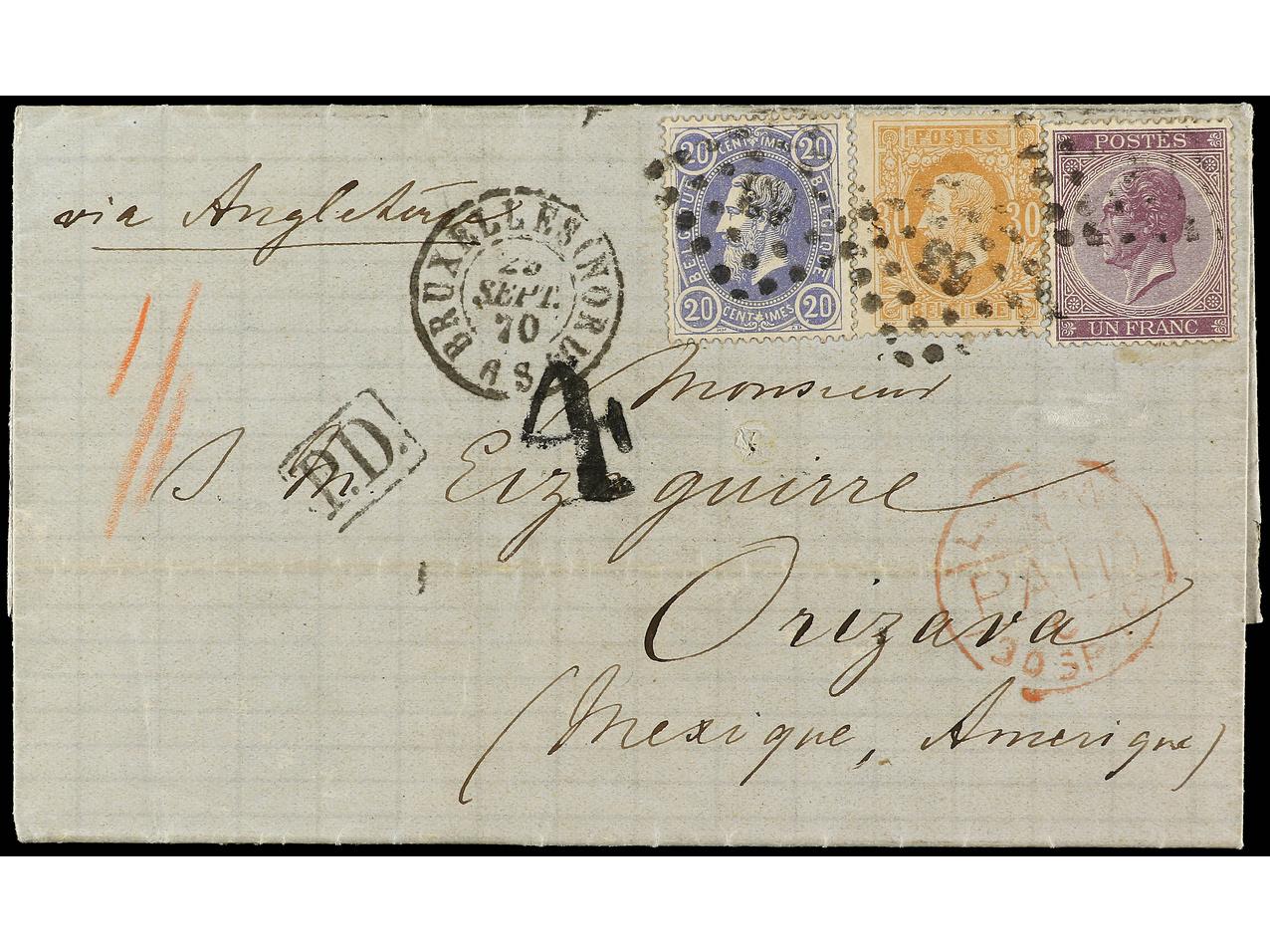 Lot 80 - Belgium and Area Belgium - Soler Y Llach Stamps and Postal History of Spain, featuring China, Colombia – Prephilatelic Spanish period –, British Colonies, Japan, Portugal and Switzerland Lot 80 - Belgium and Area Belgium - Soler Y Llach Stamps and Postal History of Spain, featuring China, Colombia – Prephilatelic Spanish period –, British Colonies, Japan, Portugal and Switzerland