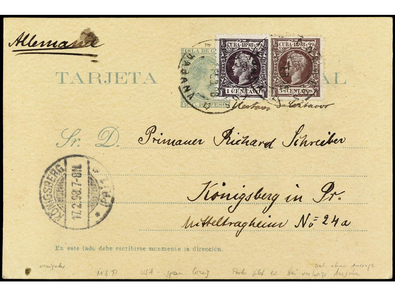 Lot 434 - Cuba Cuba - Soler Y Llach Stamps and Postal History of Spain, featuring China, Colombia – Prephilatelic Spanish period –, British Colonies, Japan, Portugal and Switzerland Lot 434 - Cuba Cuba - Soler Y Llach Stamps and Postal History of Spain, featuring China, Colombia – Prephilatelic Spanish period –, British Colonies, Japan, Portugal and Switzerland