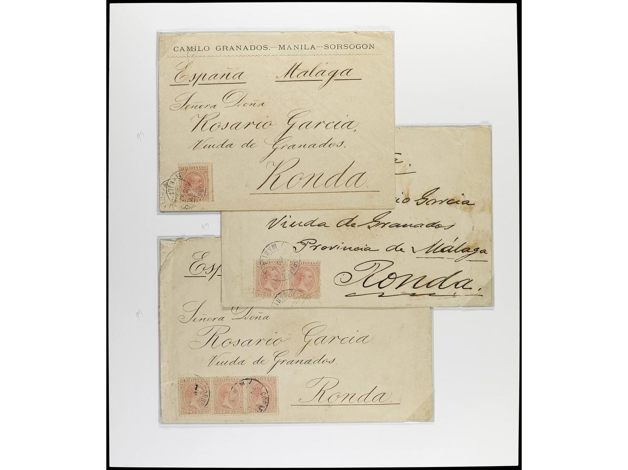 Lot 2247 - Philippines 1880-1899. Alfonso XII - Alfonso XIII - Soler Y Llach B.P.O. Abroad, Philippines Postal Rates and 1880-1899 period and Philippines, Cuba and Puerto Rico Postal Stationery Lot 2247 - Philippines 1880-1899. Alfonso XII - Alfonso XIII - Soler Y Llach B.P.O. Abroad, Philippines Postal Rates and 1880-1899 period and Philippines, Cuba and Puerto Rico Postal Stationery