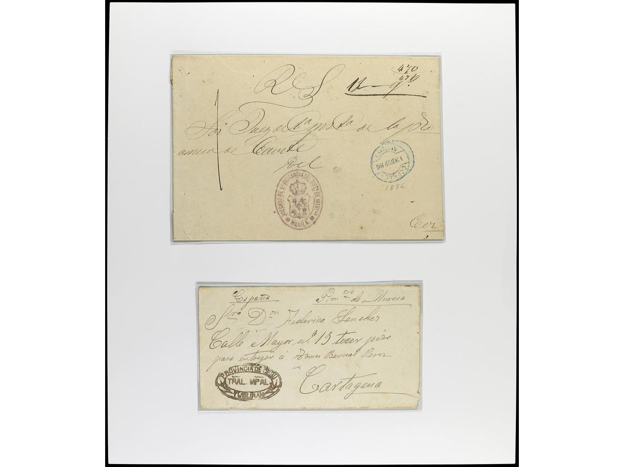 Lot 2248 - Philippines 1880-1899. Alfonso XII - Alfonso XIII - Soler Y Llach B.P.O. Abroad, Philippines Postal Rates and 1880-1899 period and Philippines, Cuba and Puerto Rico Postal Stationery Lot 2248 - Philippines 1880-1899. Alfonso XII - Alfonso XIII - Soler Y Llach B.P.O. Abroad, Philippines Postal Rates and 1880-1899 period and Philippines, Cuba and Puerto Rico Postal Stationery