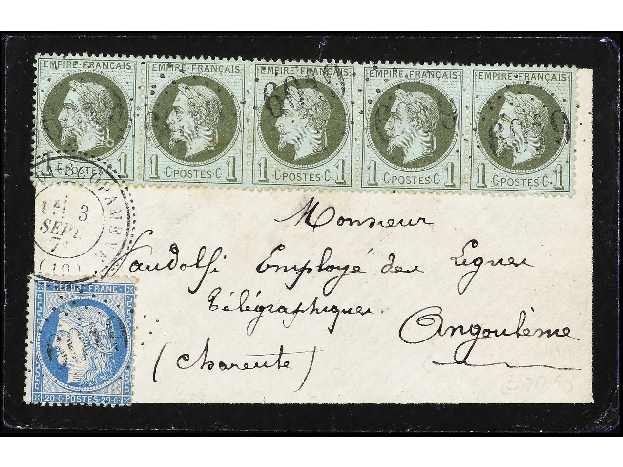 Lot 691 - france and area postal history -  Soler Y Llach Stamps and Postal History of Spain, featuring China, Colombia – Prephilatelic Spanish period –, British Colonies, Japan, Portugal and Switzerland