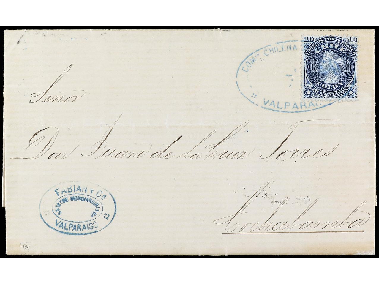 Lot 150 - Chiile  -  Soler Y Llach Stamps and Postal History of Spain, featuring China, Colombia – Prephilatelic Spanish period –, British Colonies, Japan, Portugal and Switzerland