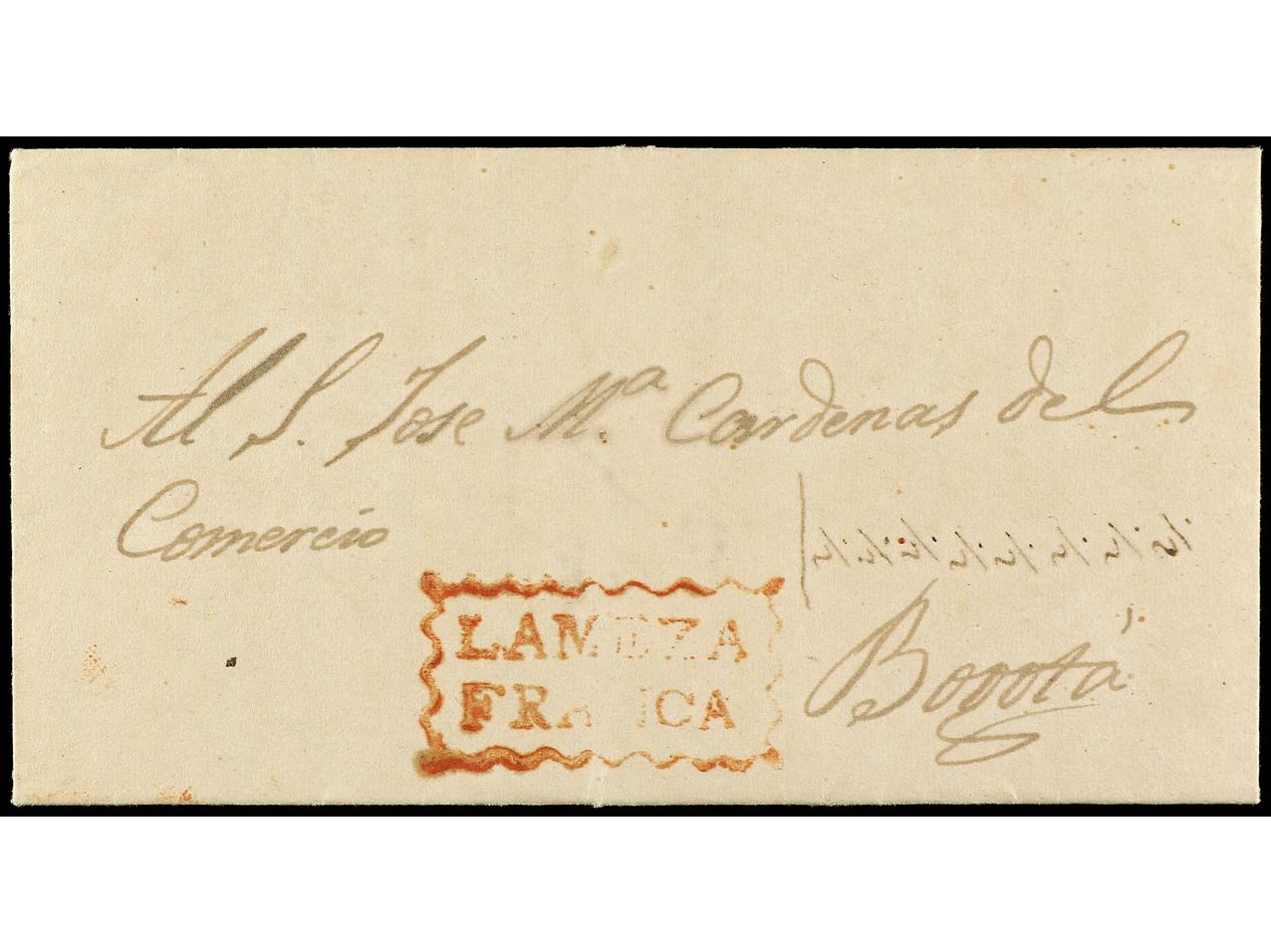 Lot 254 - Colombia Colombia - Soler Y Llach Stamps and Postal History of Spain, featuring China, Colombia – Prephilatelic Spanish period –, British Colonies, Japan, Portugal and Switzerland Lot 254 - Colombia Colombia - Soler Y Llach Stamps and Postal History of Spain, featuring China, Colombia – Prephilatelic Spanish period –, British Colonies, Japan, Portugal and Switzerland
