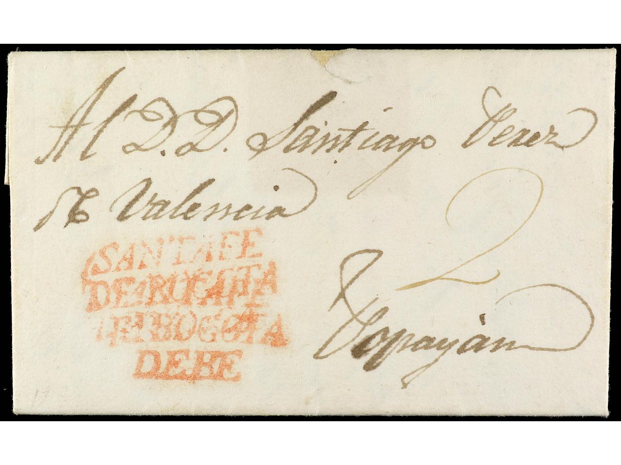 Lot 308 - Colombia Colombia -  Soler Y Llach Stamps and Postal History of Spain, featuring China, Colombia – Prephilatelic Spanish period –, British Colonies, Japan, Portugal and Switzerland