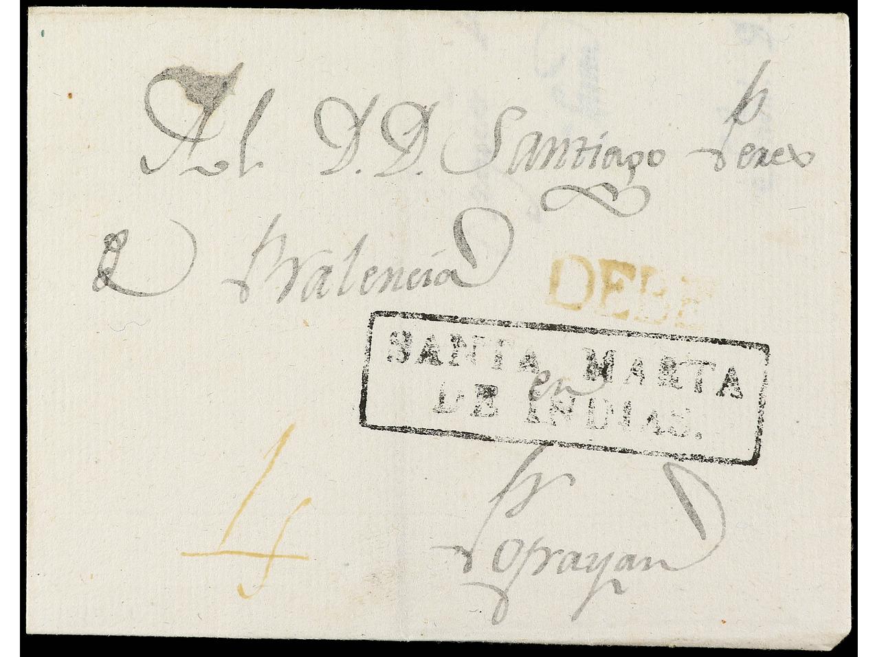Lot 312 - Colombia Colombia -  Soler Y Llach Stamps and Postal History of Spain, featuring China, Colombia – Prephilatelic Spanish period –, British Colonies, Japan, Portugal and Switzerland
